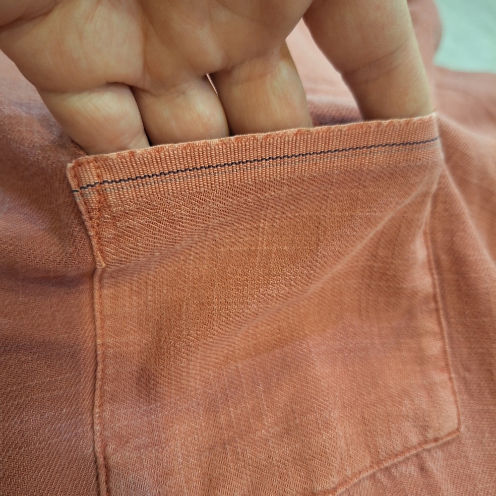 Marine Layer Men's Casual Button‎ Up Shortsleeve Shirt Mauve Sz Medium Pocket - Picture 6 of 7
